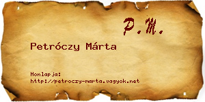 Petróczy Márta névjegykártya