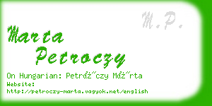 marta petroczy business card